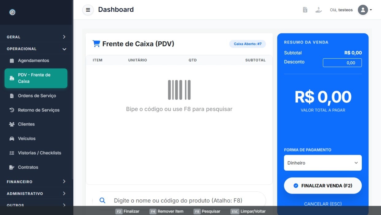 Frente de caixa (PDV)